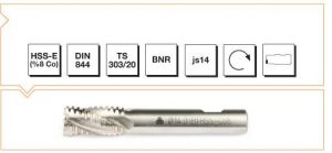 HSS - E (o) DIN 844 B-NR Silindirik Saplı Parmak Freze - KISA