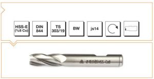 HSS - E (o) DIN 844 B-W Silindirik Saplı Parmak Freze - KISA