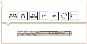 HSS - E (o) DIN 844 B-W Silindirik Saplı Parmak Freze - UZUN