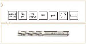 HSS - E (o) DIN 844 BN Silindirik Saplı Parmak Freze - UZUN