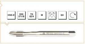 HSS - E DIN 371-B Metrik Normal Vidalı Eğik Ağız Bilemeli Makina Kılavuzu