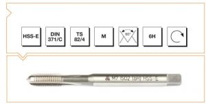 HSS - E DIN 371-C Metrik Normal Vidalı Düz Kanallı Makina Kılavuzu