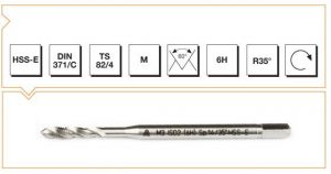 HSS - E DIN 371-C Metrik Normal Vidalı Helis Kanallı Makina Kılavuzu