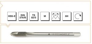 HSS - E DIN 376-B Metrik Normal Vidalı Eğik Ağız Bilemeli Makina Kılavuzu