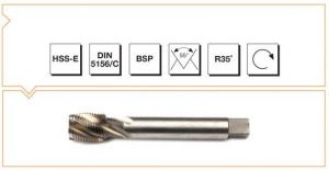 HSS - E DIN 5156-C Whitworth Boru Vidalı Helis Kanallı Makina Kılavuzu