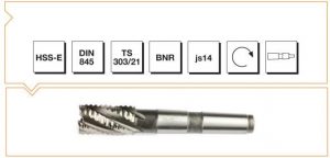 HSS - E DIN 845 B-NR Mors Konik Saplı Parmak Freze - KISA