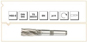 HSS - E DIN 845 BN Mors Konik Saplı Parmak Freze - UZUN