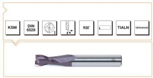 KSM DIN 6528 Komple Sert Metal Parmak Freze 2 Ağızlı