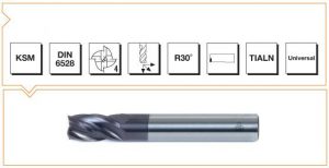 KSM DIN 6528 Komple Sert Metal Parmak Freze 4 Ağızlı