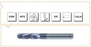 KSM MTE Normu Komple Sert Metal Küresel Başlı Parmak Freze 4 Ağızlı - UZUN