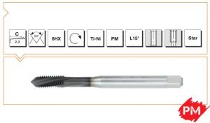 PM DIN - 371 ISI DİRENÇLİ Ti-Ni - TOOLOX 15° Helis Kanallı